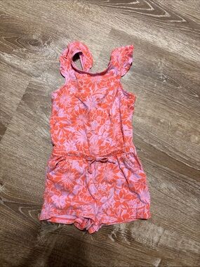 Cat & Jack Pink and Orange Floral Girls' Romper